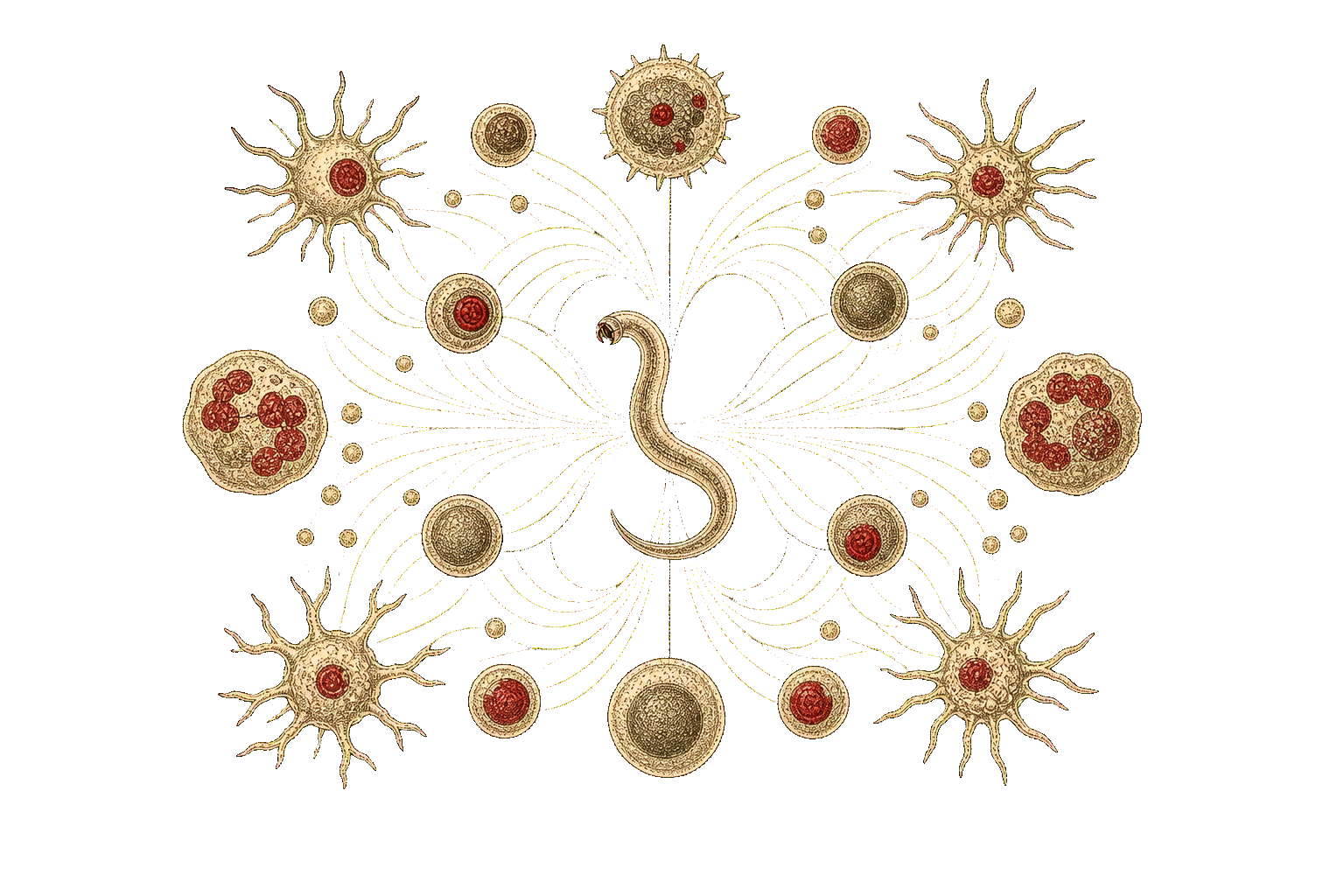 The worm does not switch the system off; it gently brings it back into tune.